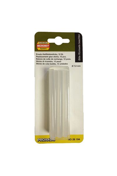 Proxxon 28194, batoane de adeziv, transparente, universale, 12 buc, 7x100mm