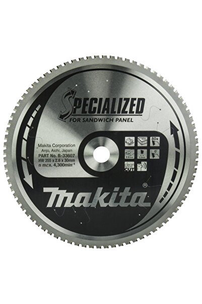 Makita B-33607 Panza ferastrau circular Panou Sandwich 355x30x2.6mm, 80T