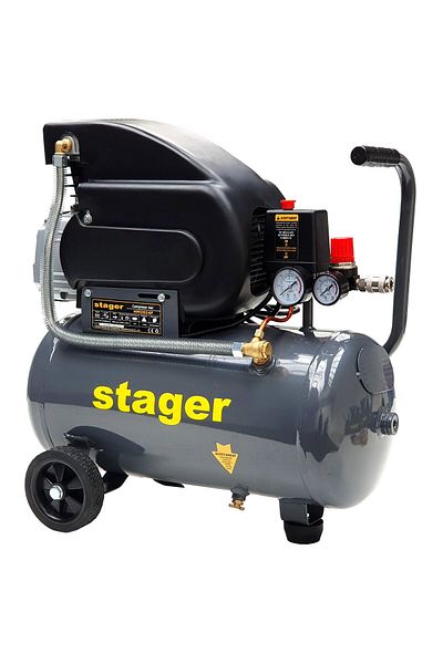 STAGER HM2024F compresor aer, 24L, 8bar, 200L/min, monofazat, angrenare directa