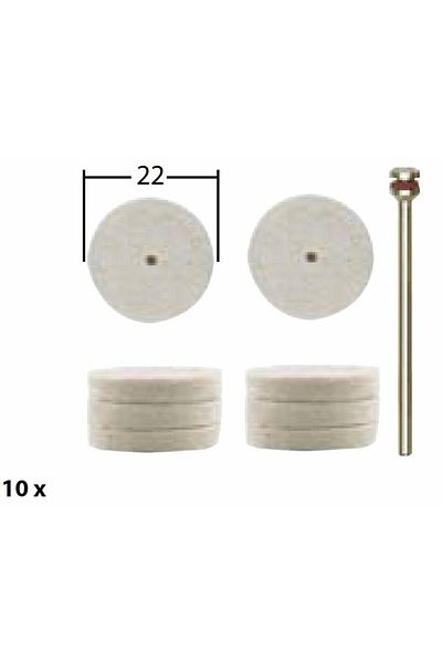 Proxxon Felt polishing disc set, 22mm, 28798