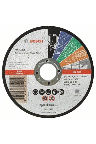 Bosch Disc de taiere drept Rapido Multi Construction ACS 46 V BF, 125x22.23x1...