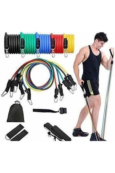 SUKILO Resistance Band Toning Tube Set of 11 – Full Body Workout Bands for Men & Women | Home Gym