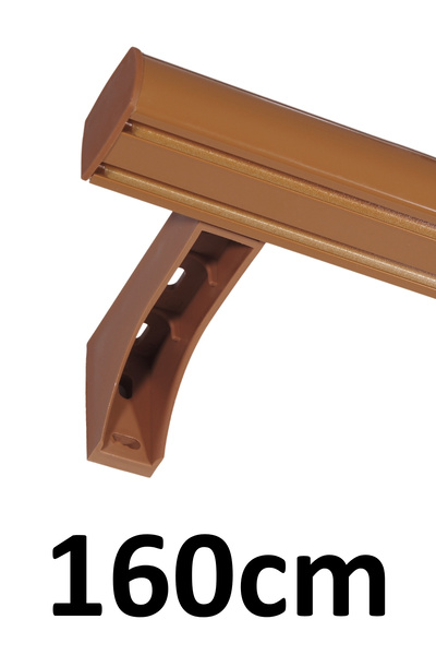 İzen Dekoratif İki Kanallı 160cm Açık Kahve (Meşe) Alüminyum Ray Takımı (43mm...