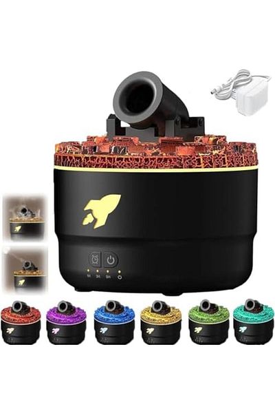 SUKILO Canon Blast Humidifier from - 7 Color LED Silent Ultrasonic Volcano Tower Design, Large 280ml