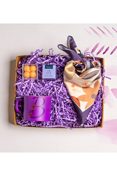 ATÖLYE247 Kişiye Özel Hediye Seti- Kişiye Özel Mor Çay-Kahve Fincanı-Bubble M...