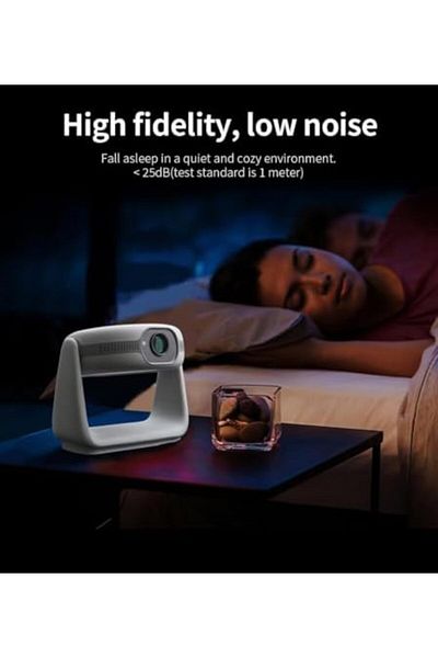 SUKILO Portable Projector with Desk Lamp, 1080P Full HD, Auto Focus, 1500 Lumens