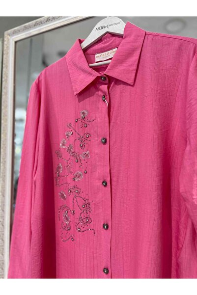 MERAM BUTİK Yelda Strawberry Tunic 1042 - Pink - 1