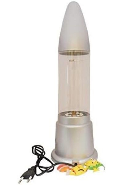 SUKILO Exclusive Multi-Color Rocket Aquarium with Fish – Light Changing Decoration for Home, Offic