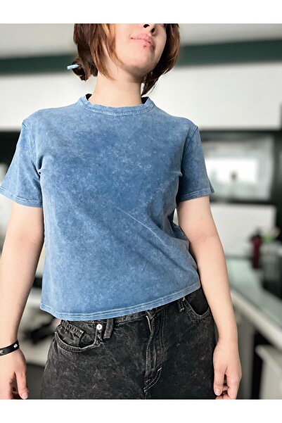 Sheesy Imprimare în degrade cu efect de denim tricou