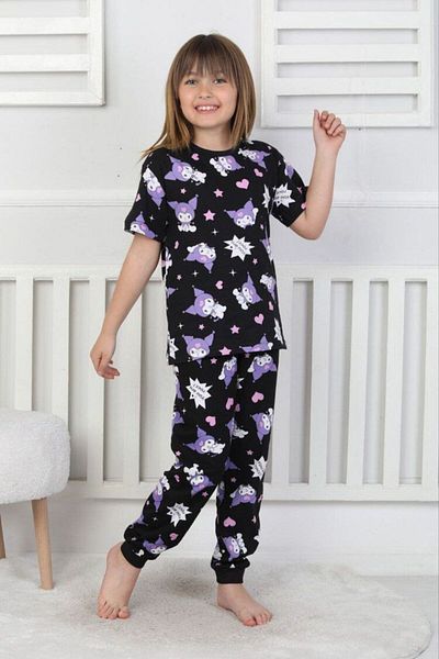 Little Pumpkin Girls' Kuromi Short Sleeve Pajama Set