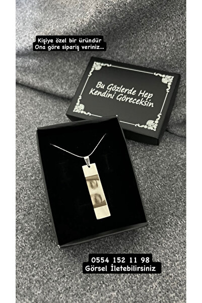 Çelik Göz İşlemeli Kolye - Gözlerim Hep Seninle Sevgilim