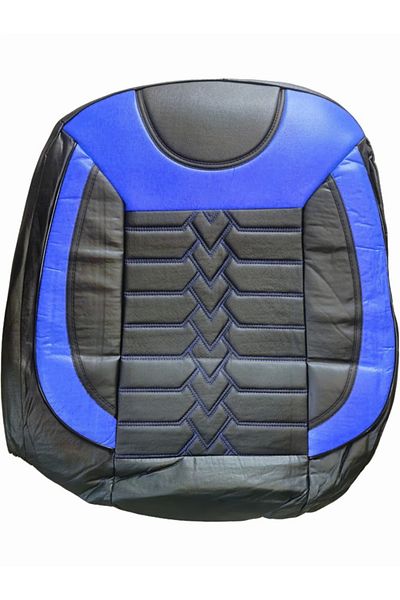 CED AUTO TRADE Set of car seat covers, universal, front-rear, split seat, -leather, black with blue