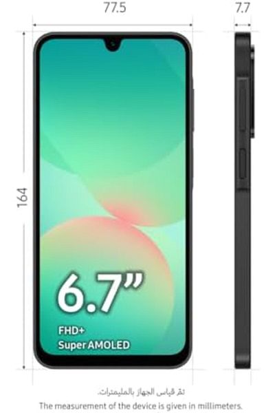 Samsung Galaxy A26 5G Smartphone, Android OS, 128GB Storage, 6GB RAM, Black, 50MP Camera, Large Disp