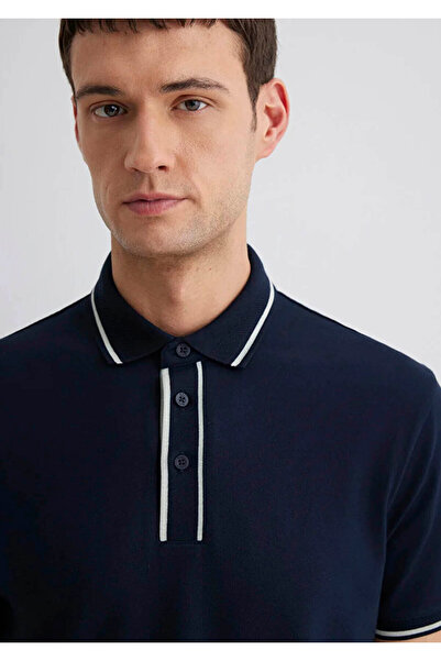 Mavi Ανδρικό μπλουζάκι με γιακά πόλο κανονικό Navy Blue M0612648-80872