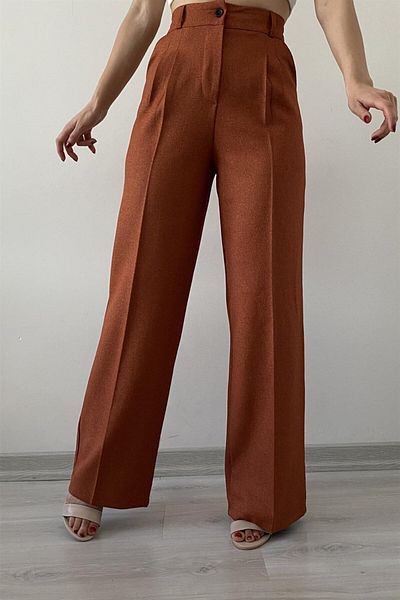 İstangül Butik Pantaloni Palazzo cu pliuri duble