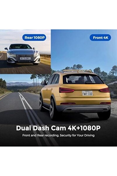 Generic 4K Ultra HD Dual Dash Camera, Front 4K and Rear 1080P, WiFi GPS, Night Vision, Loop Recording, Smart