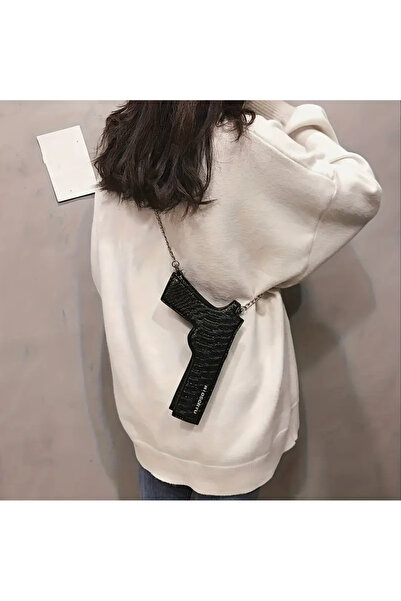 Innovate Store Geantă neagră pentru femei, în formă de pistol, unică și elegantă