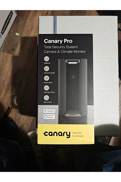 CANARY View Indoor Security Camera with Wide-Angle Lens, Motion Alerts, Alexa Compatible, Wireless,