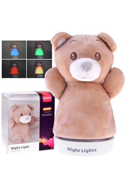 Jokomisiada Lampă de noapte din pluș pentru camera copiilor, ursuleț, maro