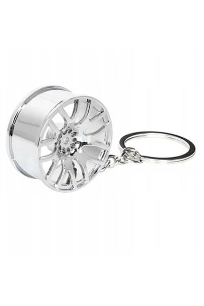 OEM Keychain from zinc alloy, car wheel model, Silver