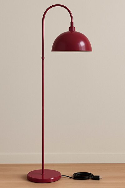 MİLA AYDINLATMA Bordo Renkli İçi Beyaz Oynar Başlıklı Dekoratif Mantar Lambad...