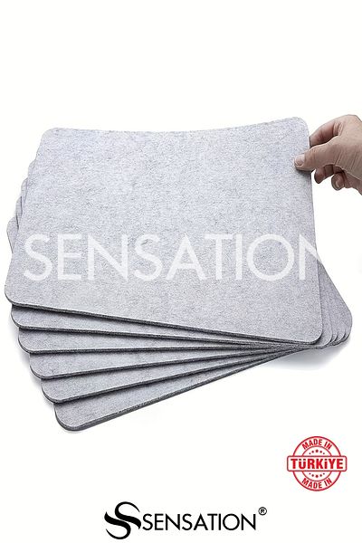 Sensation 6 Pieces of Gray Felt American Service Home Decor, Indoor Dining Accessory