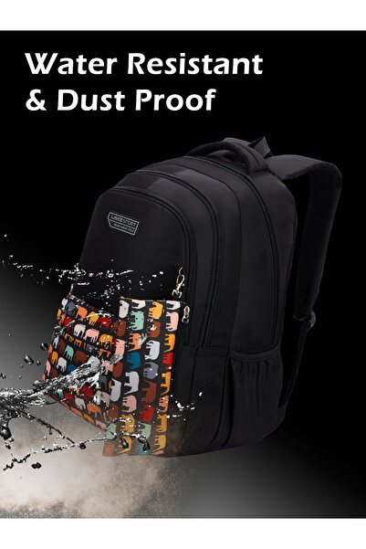 Lavie Sport 36L Tusker Backpack | 19 inches | Laptop Compatiable | Raincover | Pencil Pouch |(Black)