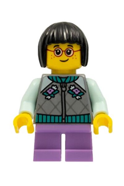 LEGO Minifigür Child Girl Flat Silver Jacket hol262
