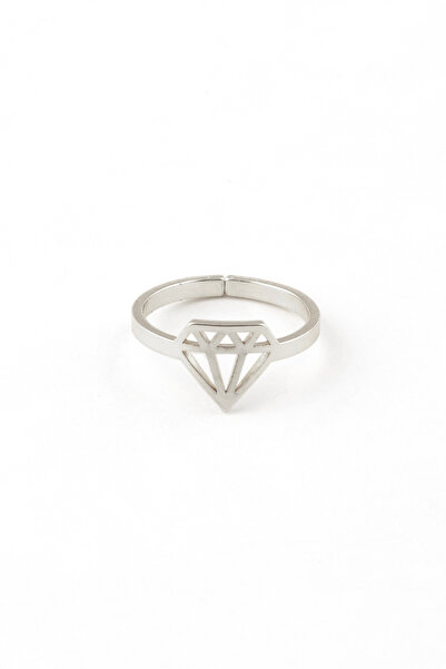 Sortie Aksesuar خاتم من الفولاذ المقاوم للصدأ قابل للتعديل مع شكل الماس