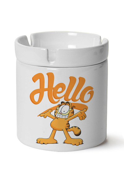 DOĞART Garfield cu imprimeu Scrumieră din porțelan, fabricată la mașină lavab...