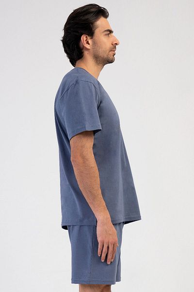 VİENETTA Men's Short Sleeve Pajama Set with Shorts, 408435