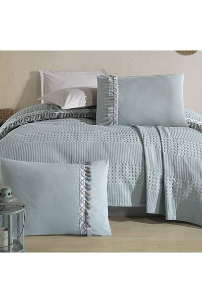 ŞENER HOME Clasy Double Jacquard Pique Set Bohemline V9 Mint