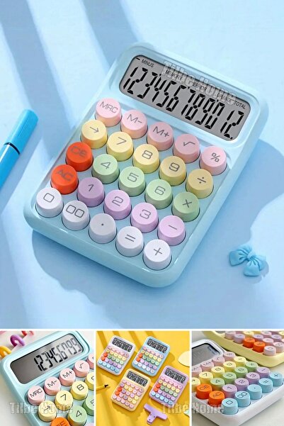 Tilbe Home Yeni Nesil Hesap Makinesi Renkli Tasarım - Soft Mavi Renkli Okul İ...