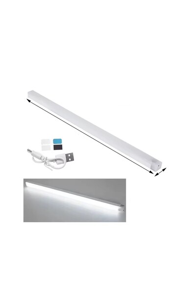 sgeteknoloji 50 CM BEYAZ IŞIK HAREKET SENSÖRLÜ DOLAP İÇİ ÇALIŞMA MASASI MUTFAK TEZGAH ALTI USB LED IŞIK