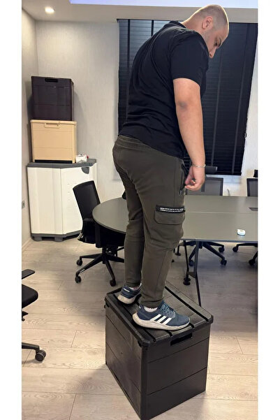 Genel Markalar Bahçe Depolama Sandığı Balkon Saklama Dolabı Kapaklı Plastik Sandık 120 Litre 50x45x50cm