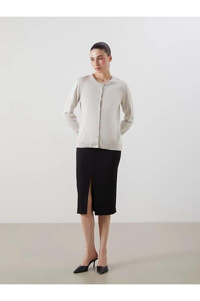 LC Waikiki LCWAIKIKI Cardigan clasic pentru femei, cu decolteu, tricotaj (W5)