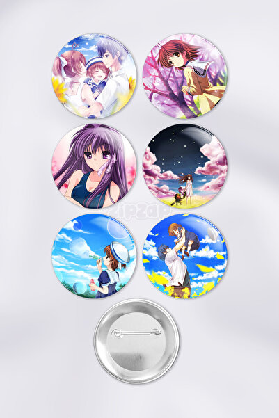 ZipZap Clannad After Story Çanta Süsü Rozet İğneli Buton Rozet Seti (6 ADET)