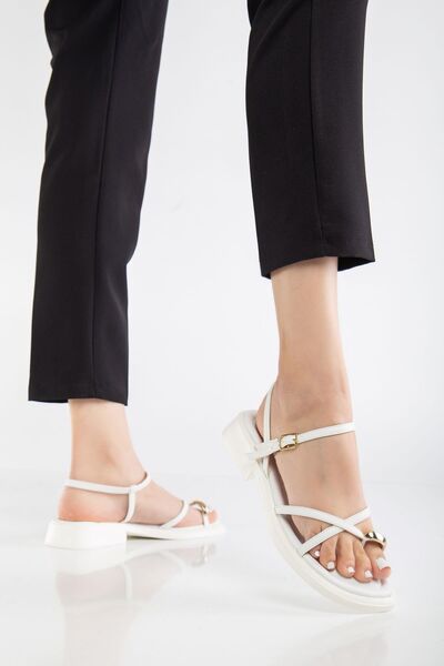 Ayakkabı Fuarı Elite Btlp01 Women's Flat Sandals White