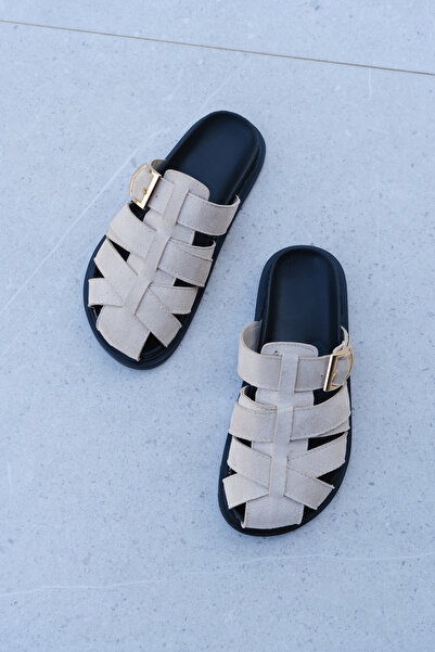 Munshoes Joy Suede Belt Buckle Women's Slippers