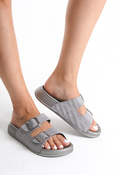 TAKUNYAX Pienn Sim Detailed Double Buckle Comfortable Sole Women's Summer Sli...