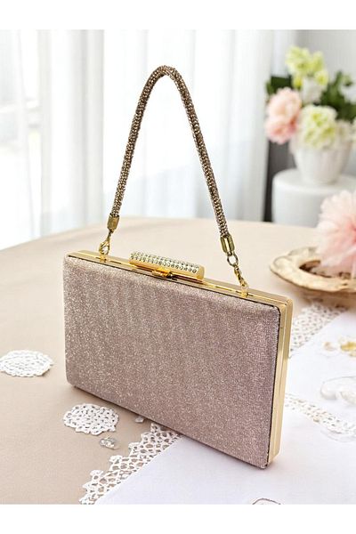 Wedding Fashion Dot Pattern Rosegold Color Women's Evening Dress Bag Wedding Engagement Graduation