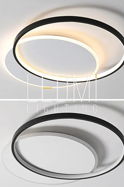 Ledmi Lighting Çift Yuvarlak Model Minimalist Tasarım Modern Yuvarlak Salon Avizesi