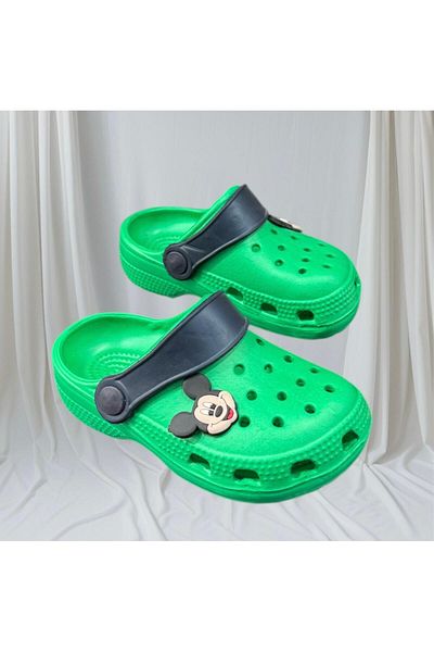 AkınalBella Children Green Beach Pool Daily Closed Front Slippers Sandals