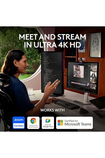 logitech MX Brio Ultra HD 4K Collaboration and Streaming Webcam, 1080p at 60 FPS