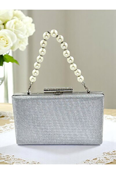 Wedding Fashion Dot Pattern Silver Gray Lame Color Women's Evening Dress Bag Wedding Engagement Graduation