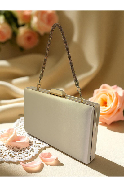 Wedding Fashion 2026 Special Series Luxury Nude Satin Evening Dress Bag Gold ...