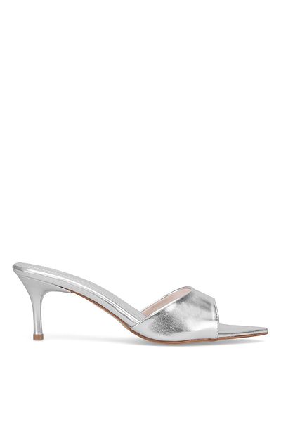 Ayakkabı Fuarı Elite Btss01 Women's Heeled Slippers Silver