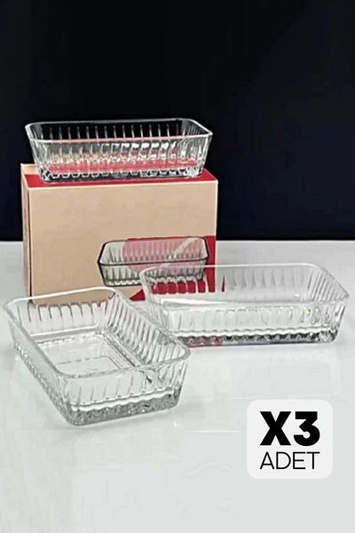 Tilbe Home 3'lü Cam Kase Seti Kahvaltılık Reçellik Kabı 225cc Mutfak Çerezlik...