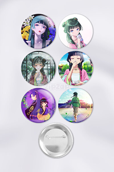 ZipZap Kusuriya no Hitorigoto The Apothecary Diaries Çanta Süsü Rozet İğneli Buton Rozet Seti (6 ADET)