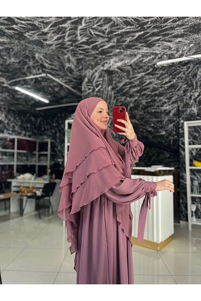 Fashion journey Cold Tied Hajj Umrah Hijab Suit Abaya Standard Size